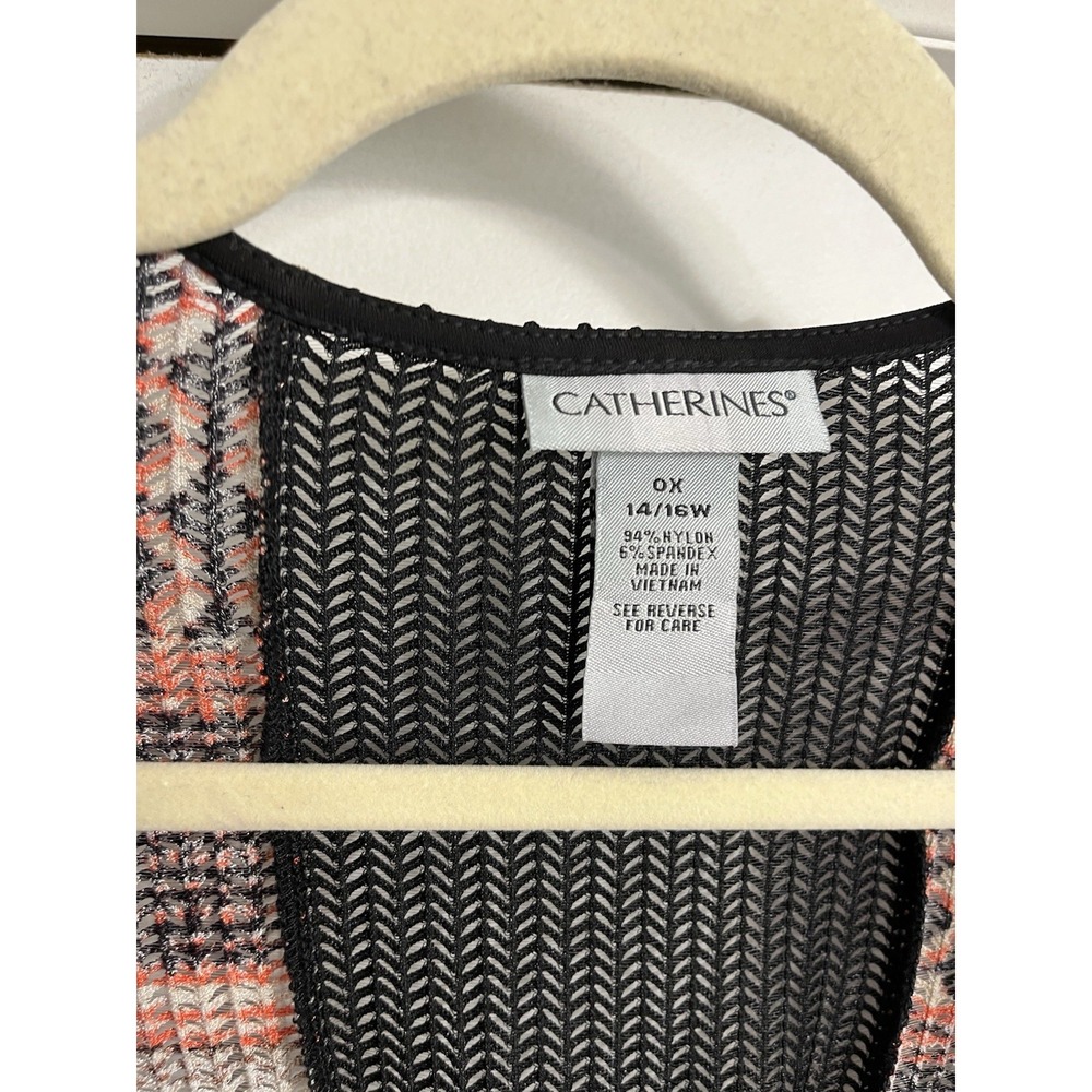 Catherines Sheer Mesh 1 ButtonCardigan Size 0 14W 16W Aztec Southwest - Picture 5 of 10